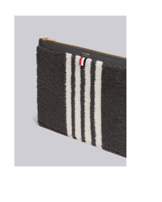 Thom Browne Black 4-Bar Stripe Document Holder for men