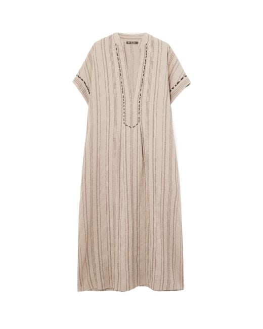 Loro Piana Natural V-Neck Dress