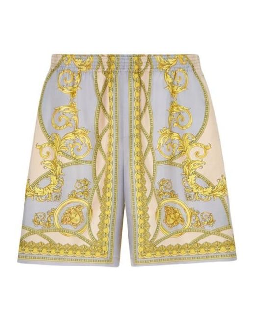 Versace Yellow La Coupe Des Dieux Straight Leg Shorts for men