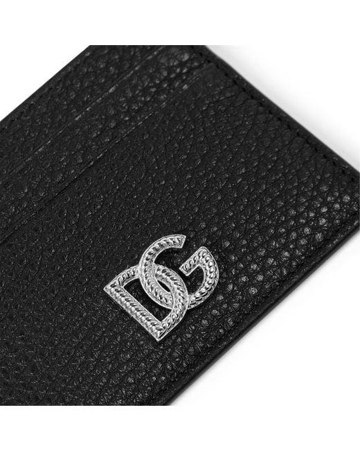 Dolce & Gabbana Black Solid Color Card Holder for men