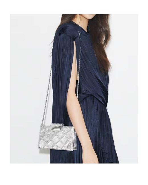Tory Burch Gray Chain-Linked Crossbody Bag