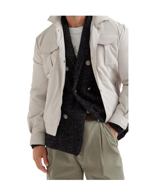 Brunello Cucinelli Multicolor Padded Flap-Pocket Jacket for men