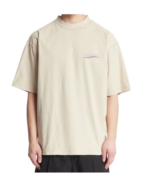 Balenciaga White Logo Printed Crewneck T-Shirt for men