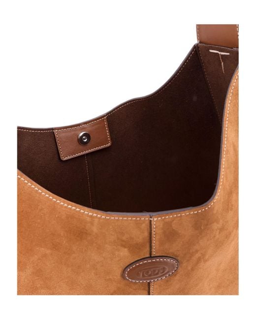 Tod's Brown Logo Patch Di Bag