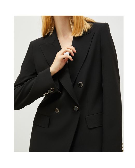 Marella Black Lapel Long-Sleeved Suit Jacket