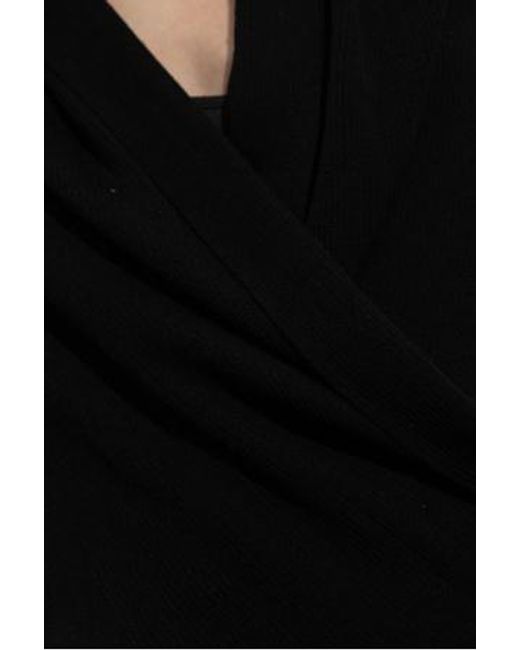 AllSaints Black Draped Knit Top