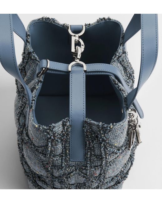 Dior Blue Small Toujours Vertical Tote Bag
