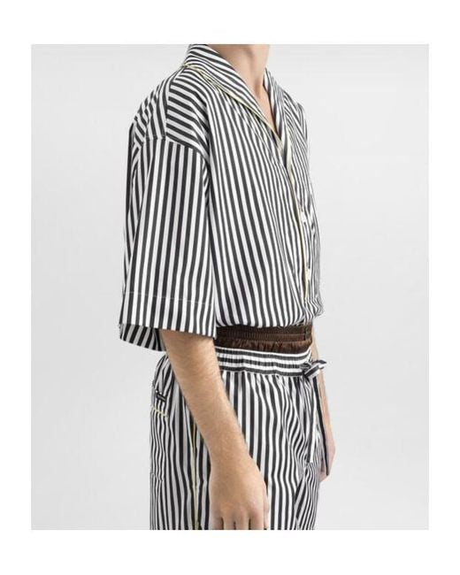 Dolce & Gabbana Gray Striped Poplin Shirt for men