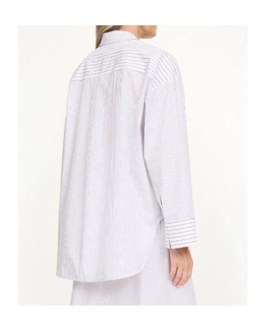 By Malene Birger White Derris Pinstripe Chest-Pocket Shirt