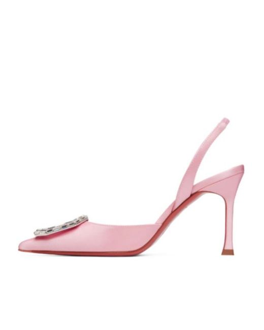AMINA MUADDI Pink Camelia Sling 90 Pointed-Toe High-Heeled Sandals