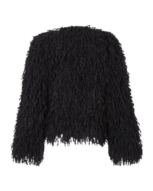 Fendi Black Long-Pile Cashmere And Mohair Jacket