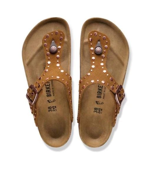 Birkenstock Brown Gizeh Rivet Thong Flat Sandals