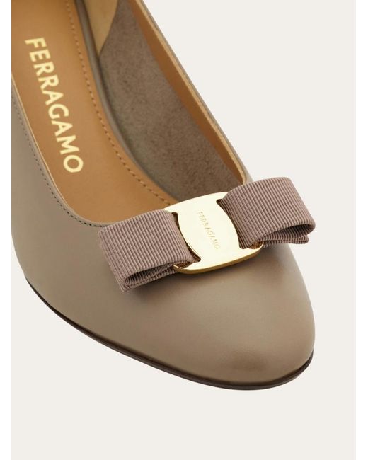 Ferragamo Brown Vara Block Heels