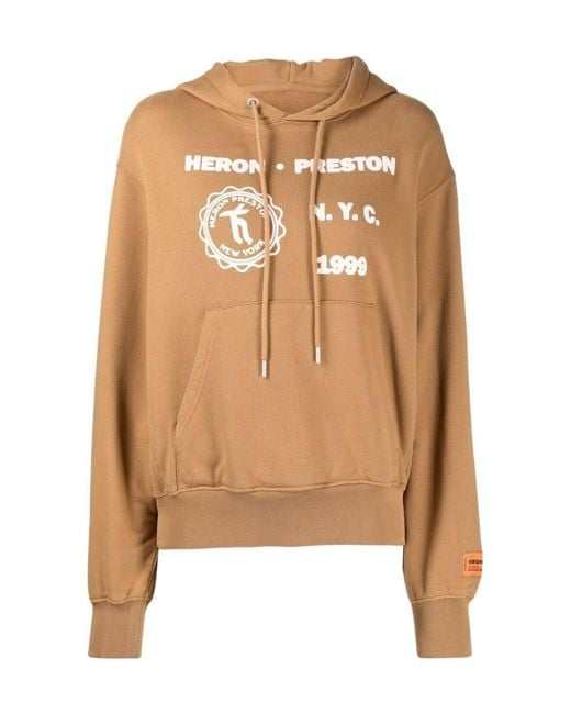 Heron Preston Natural Hooded Hoodie