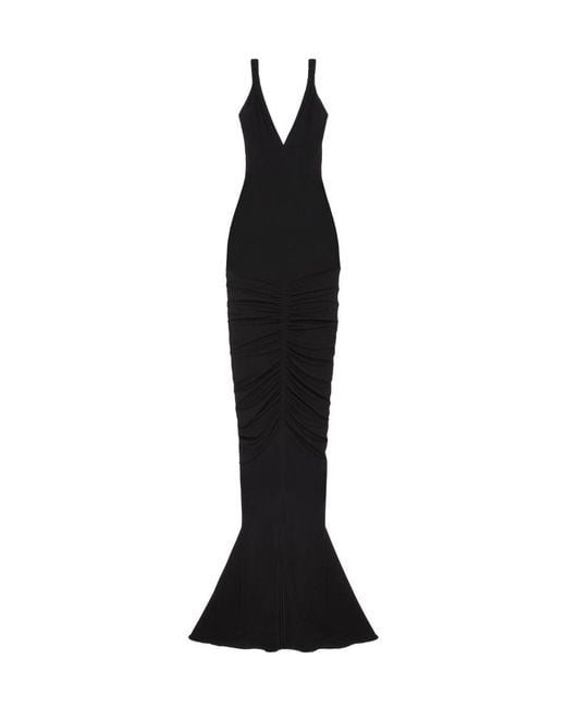 Givenchy Black Twisted Straps Ruched Dress