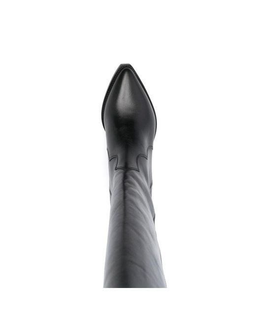 Isabel Marant Black Denvee Pointed Toe Knee-High Boots