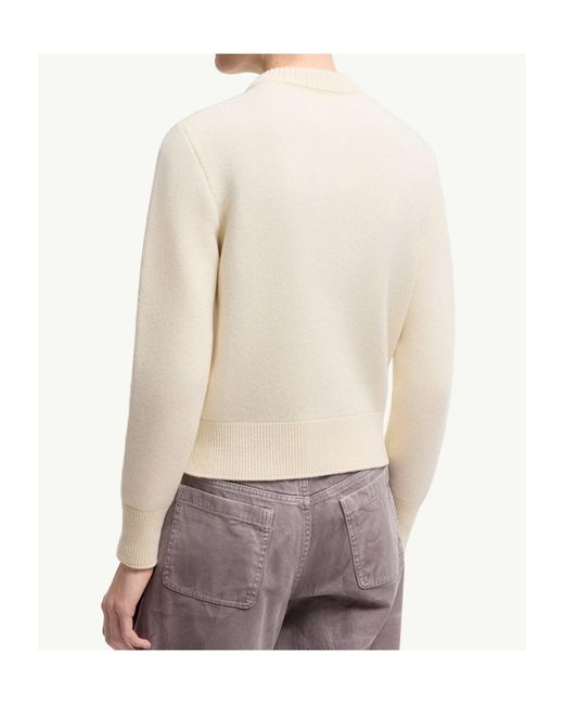 Moncler White Wool Cashmere Blend Zip-Up Cardigan