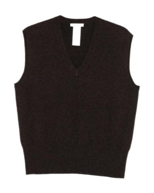 The Row Black V-Neck Sleeveless Pullover