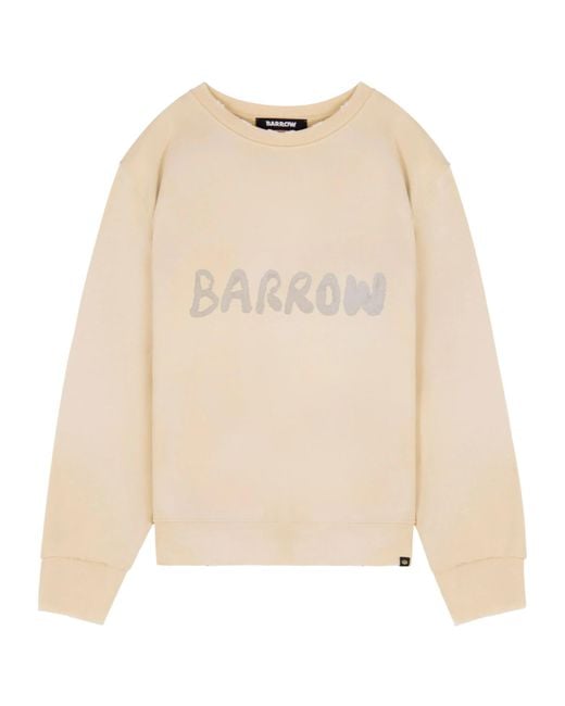 Barrow Natural Logo Printed Crewneck Sweatshirt for men