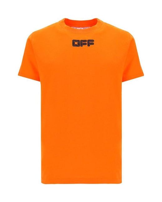 Off-White c/o Virgil Abloh Orange Logo-Print Short-Sleeve T-Shirt for men