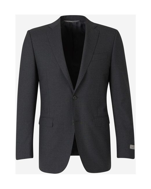 Canali Black Wool Suit for men