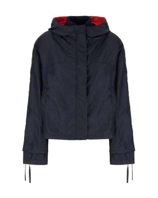 Iceberg Blue Drawstring-Cuff Hooded Jacket