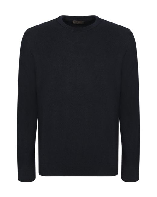 Zanone Blue Crew Neck Knitwear for men