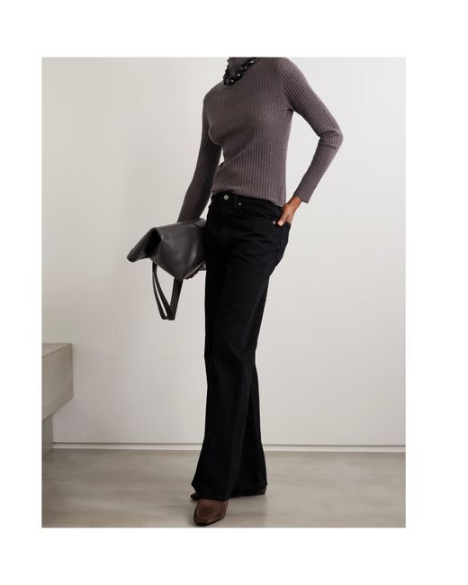 arch4 Brown Ribbed High-Neck Sweater