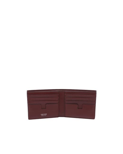 Tom Ford Purple Textured Bifold Wallet for men