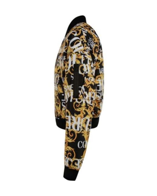 Versace Jeans Black Baroque Printed Casual Jacket