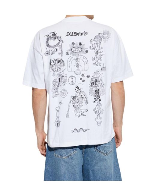 AllSaints White Terra Graphic T-Shirt for men