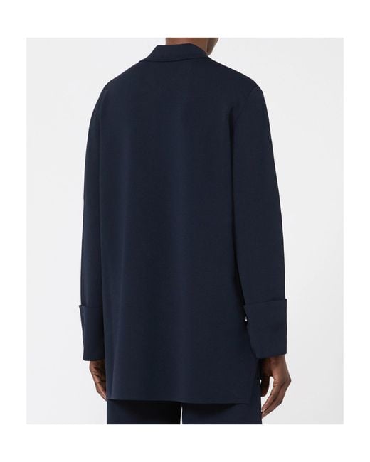 Max Mara Blue Fuggito Keyhole Detailed Polo Top