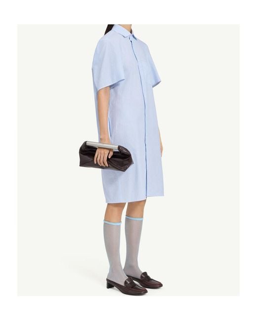 MM6 by Maison Margiela Blue Poplin Shirt Dress