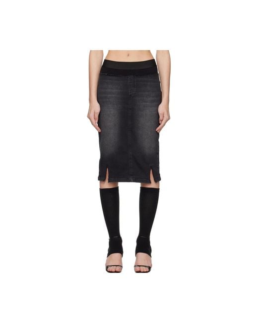 PROTOTYPES Black Waistband Denim Skirt