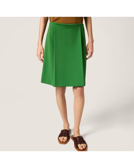 Miu Miu Green Technical Jersey Skirt