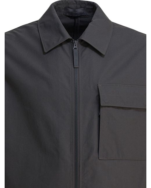 Stone Island Gray Logo Patch Zip-Up Jacket for men