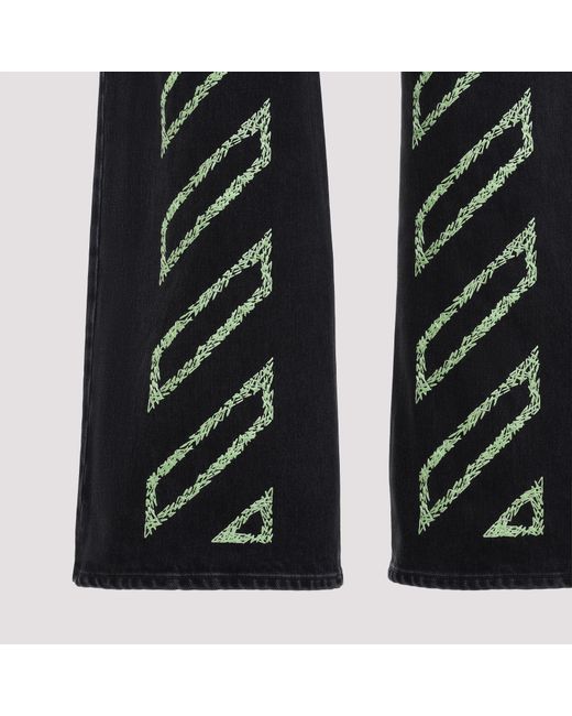 Off-White c/o Virgil Abloh Black Logo Patch Flared Jeans for men