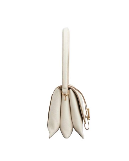 Tod's T Timeless Leather Mini Clamshell Bag in White | Lyst