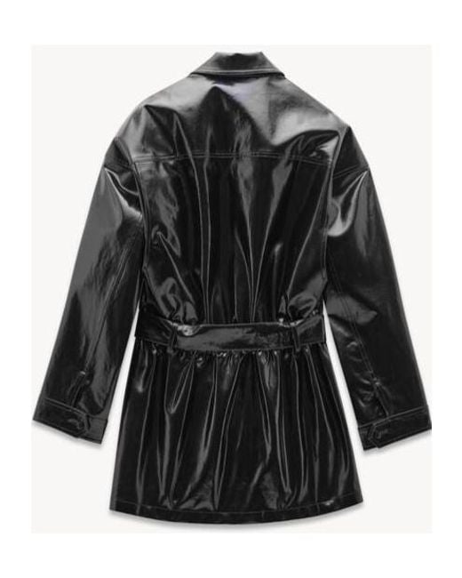 Saint Laurent Black Single-Breasted Saharienne Jacket