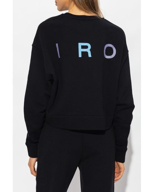 IRO Black Round Collar Long Sleeve Sweater