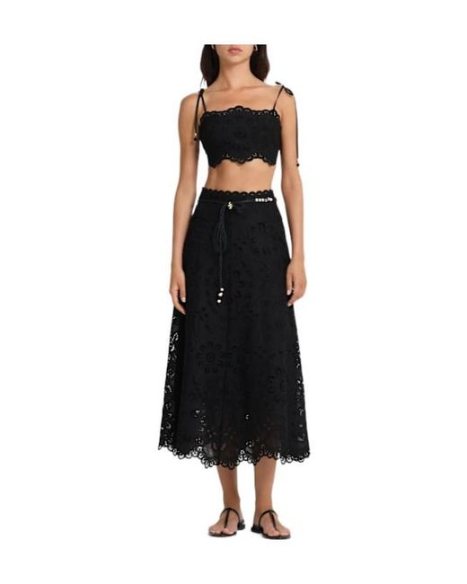 Zimmermann Black Rhiannon Embroidered Top