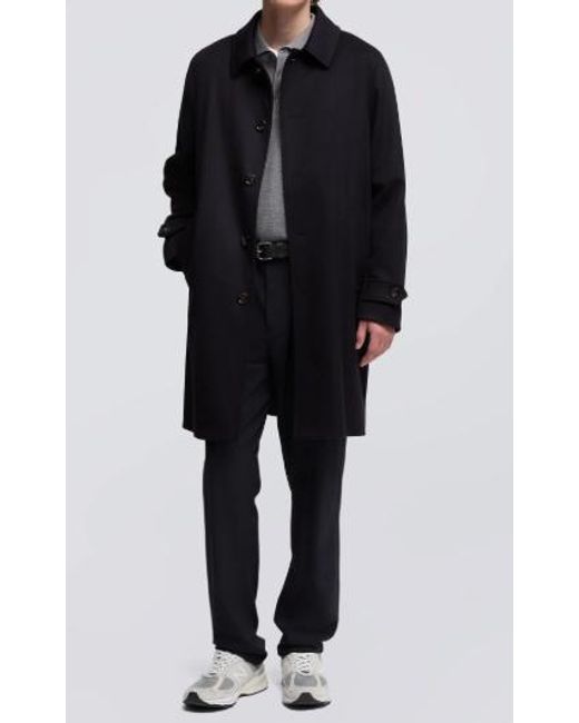 Aspesi Blue Button-Fastening Coat for men