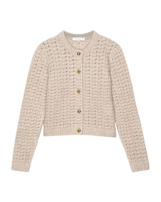 FRAME Natural Button-Front Cardigan