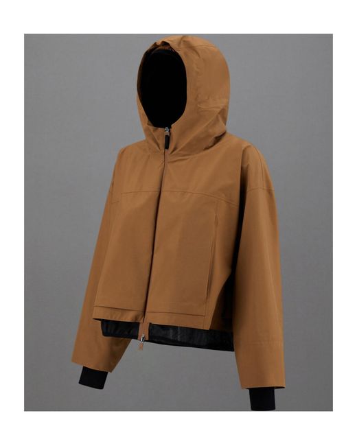Herno Brown Zip-Up Hooded Jacket
