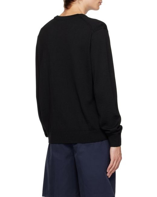 Maison Kitsuné Black Maison Kitsuné Fox Embroidered Knitted Jumper for men