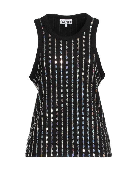 Ganni Black Sleeveless Knitted Top