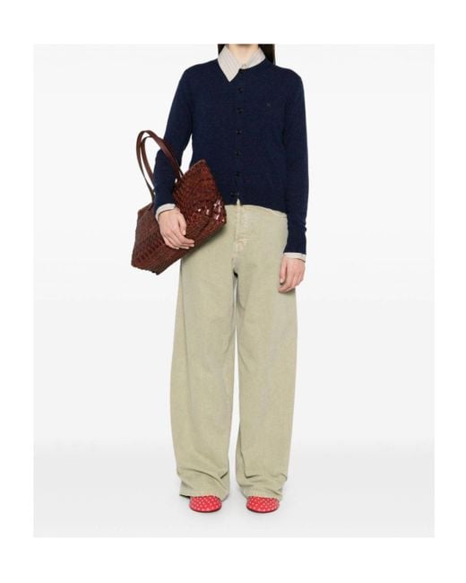 Acne Blue Long-Sleeved Sweater Coat