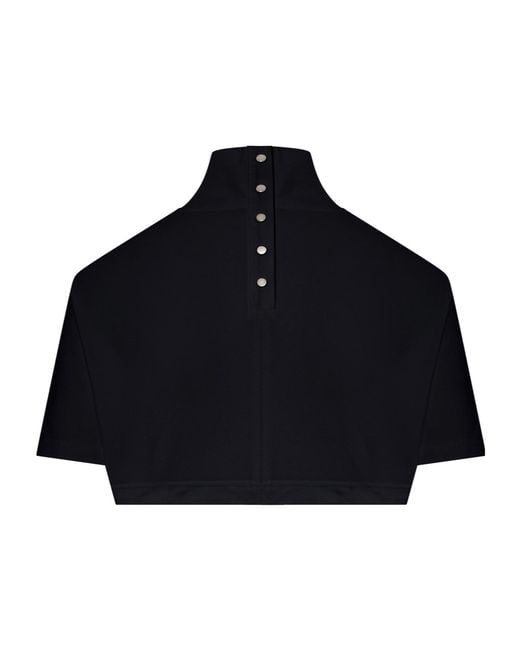 Alaïa Blue Alaïa Cropped Jersey T-Shirt