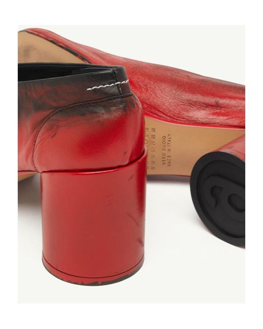 MM6 by Maison Margiela Red Anatomic Block-Heel Pumps