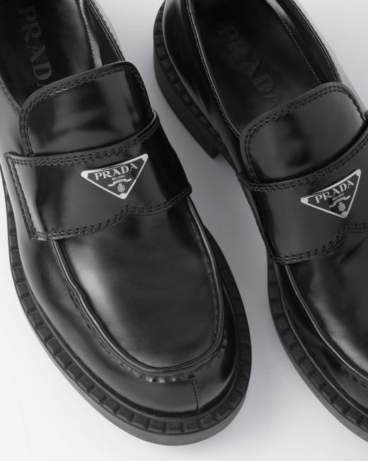 Prada Black Round-Toe Loafers for men